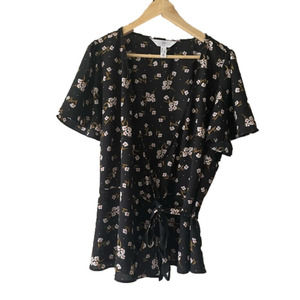 Addition ELLE floral wrapped peplum style blouse size:1X